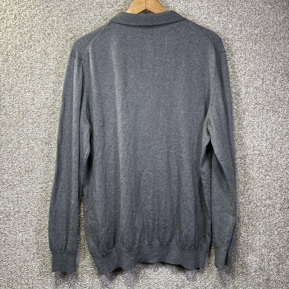 Vineyard Vines Sweater Mens XL Gray Cotton Cashmere 1/4 Zip Mock Neck Italy - Picture 7 of 7